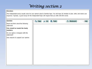 Writing section 2
 