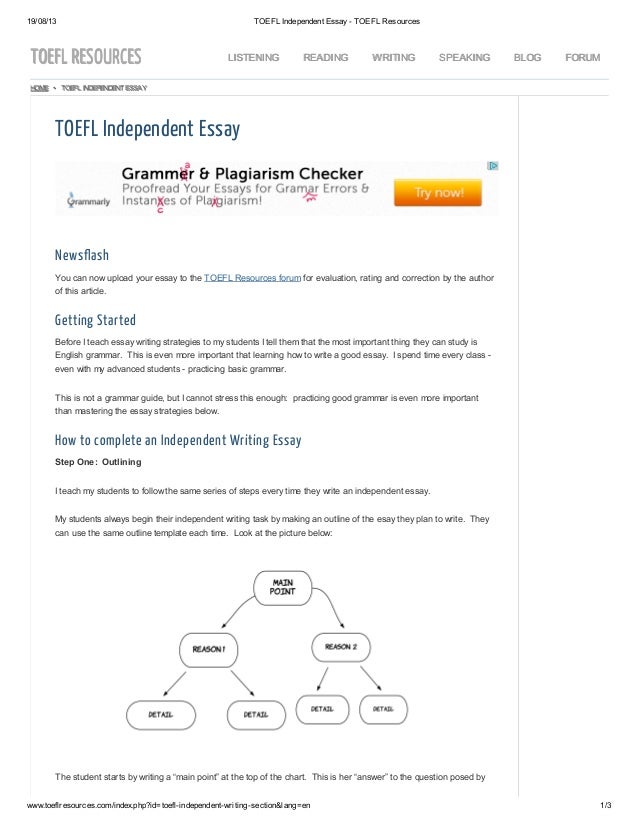 Toefl integrated writing template image