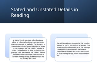 TOEFL READING- STATED AND UNSTATED QUESTIONS.pptx