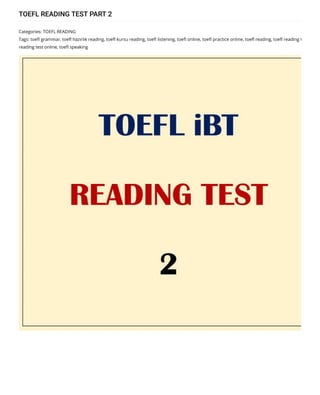 TOEFL READING TEST PART 2
toefl ielts yds yökdil ankara online kursu hikmet şahiner https://www.hikmetsahiner.org/?post-type=post&order-date=asc&order-...
417 of 868 7/23/2020, 2:14 AM
 