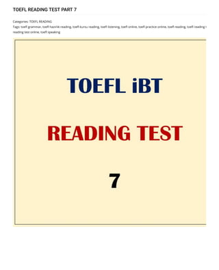 TOEFL READING TEST PART 7
toefl ielts yds yökdil ankara online kursu hikmet şahiner https://www.hikmetsahiner.org/?post-type=post&order-date=asc&order-...
433 of 868 7/23/2020, 2:14 AM
 