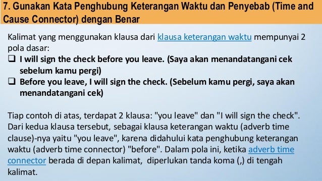 Contoh Kalimat Adverb Time And Cause Connectors Barisan Contoh
