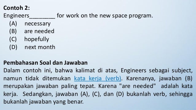 Soal Toefl Subject Verb Agreement