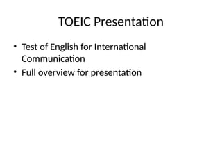 Comprehensive TOEIC Overview: Test Structure, Scoring, and Importance ...