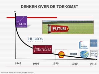 DENKEN OVER DE TOEKOMST 
1945 1960 1970 1980 2010 
October 23, 2014 © DP Gosselin. All Rights Reserved 
 