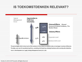 IS TOEKOMSTDENKEN RELEVANT? 
October 23, 2014 © DP Gosselin. All Rights Reserved 
 