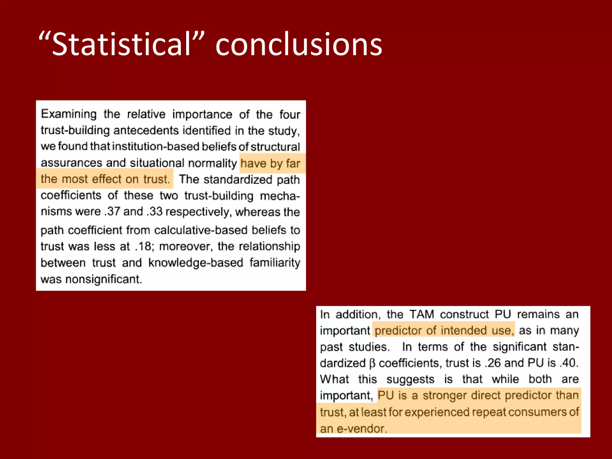 “Statistical” conclusions