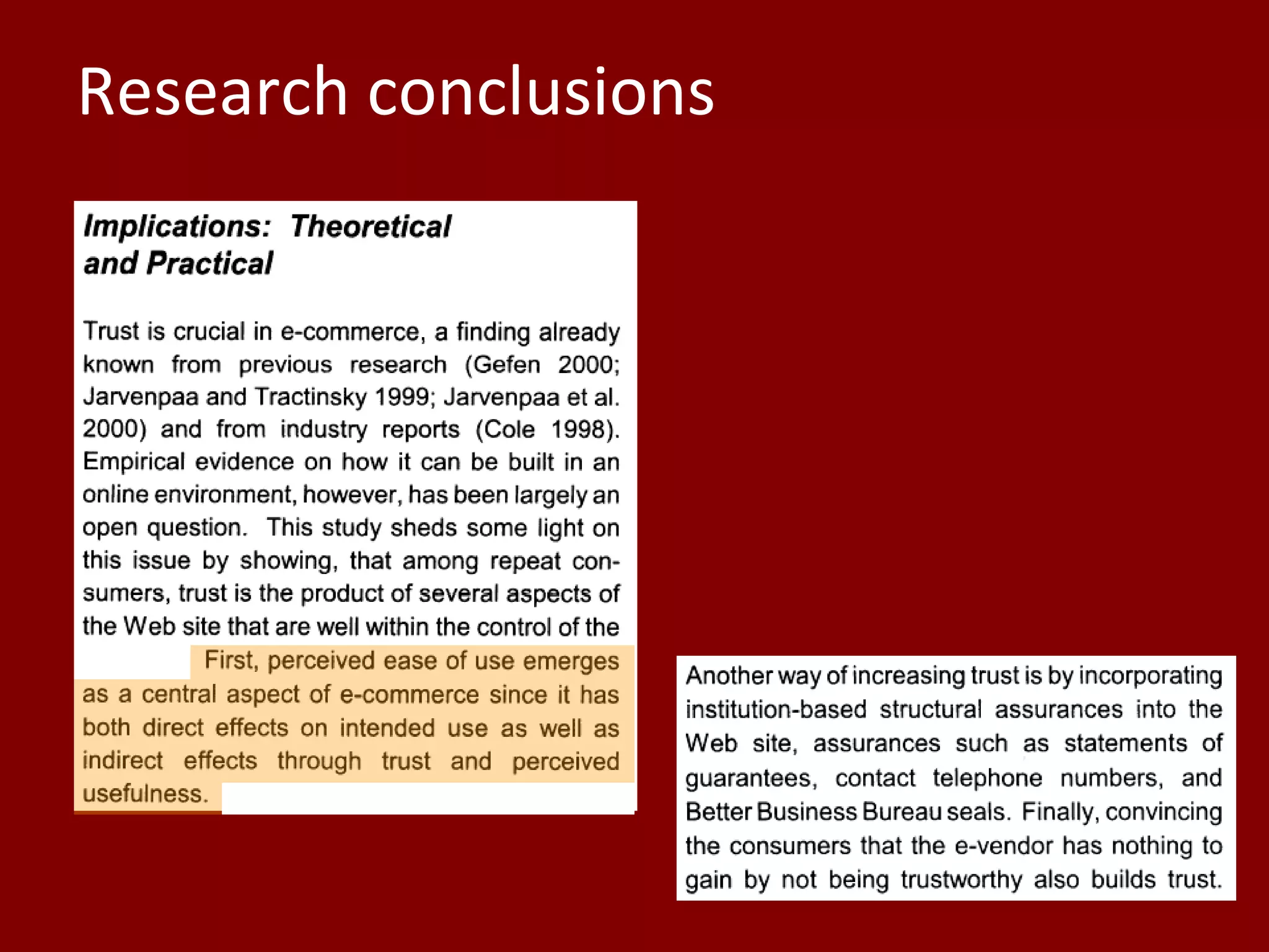Research conclusions