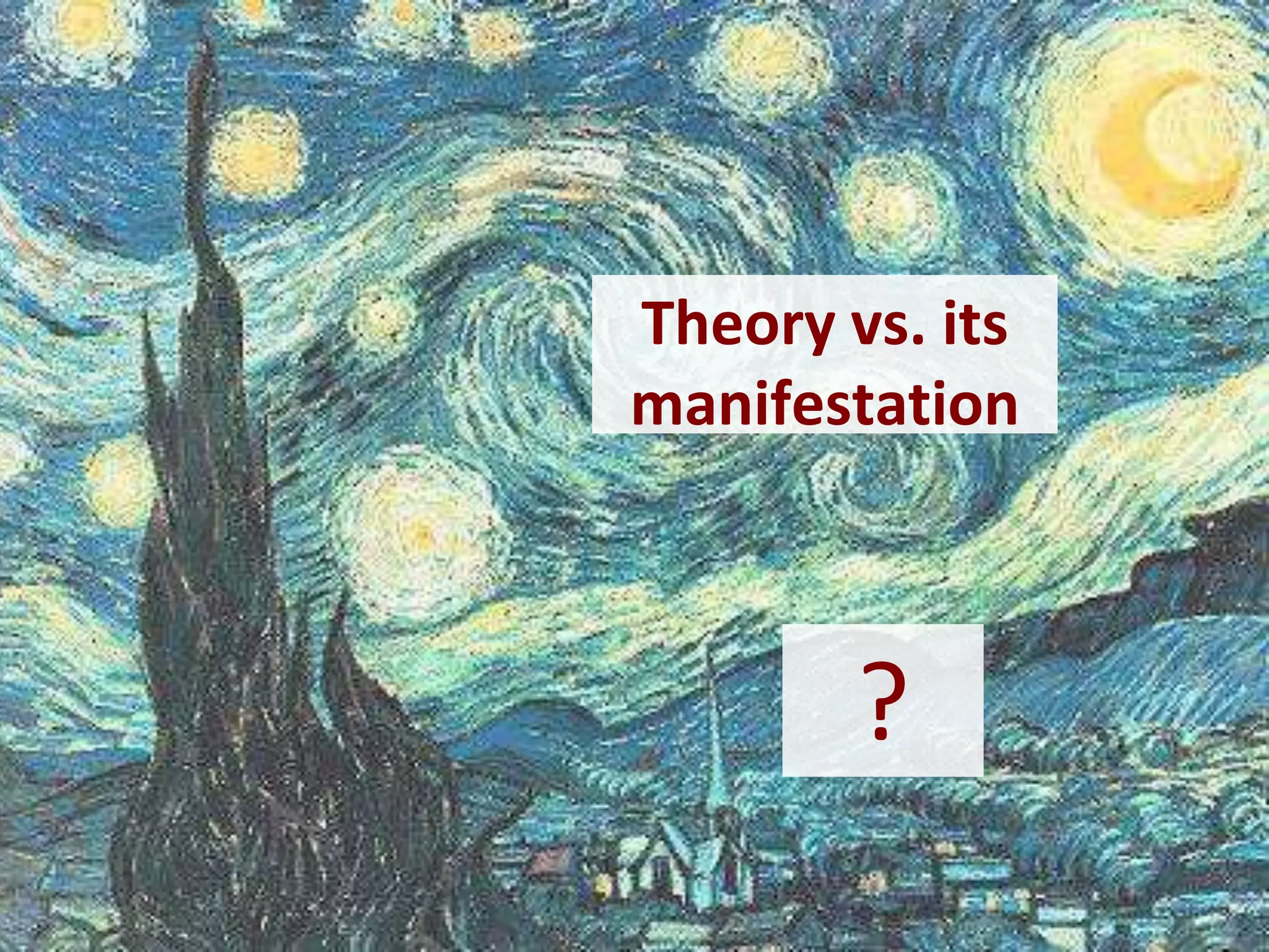 Theory vs. its manifestation?
