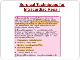 Surgical Techniques for
Intracardiac Repair
 