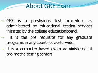 Tofel gre ielts | PPTX | Standardized Testing | Educational Assessment