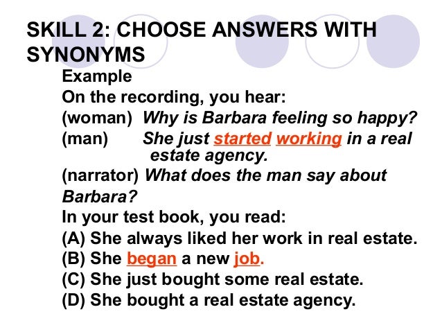 Resultado de imagen para SKILL 2 CHOOSE ANSWERS WITH SYNONYMS