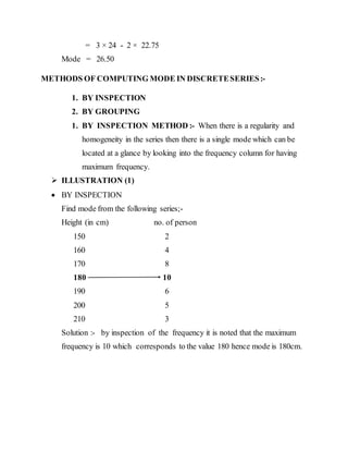 Mode Using Grouping Method To find mode docs | DOCX