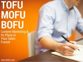 TOFU
MOFU
BOFU
www.DOZ.com
Content Marketing &
Its Place in
Your Sales
Funnel
 