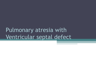Pulmonary atresia with
Ventricular septal defect
 