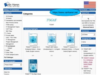 25 January 2015 © The Open Group 200867
TOGAF 2006 Editionhttps://www.vanharen.net
 