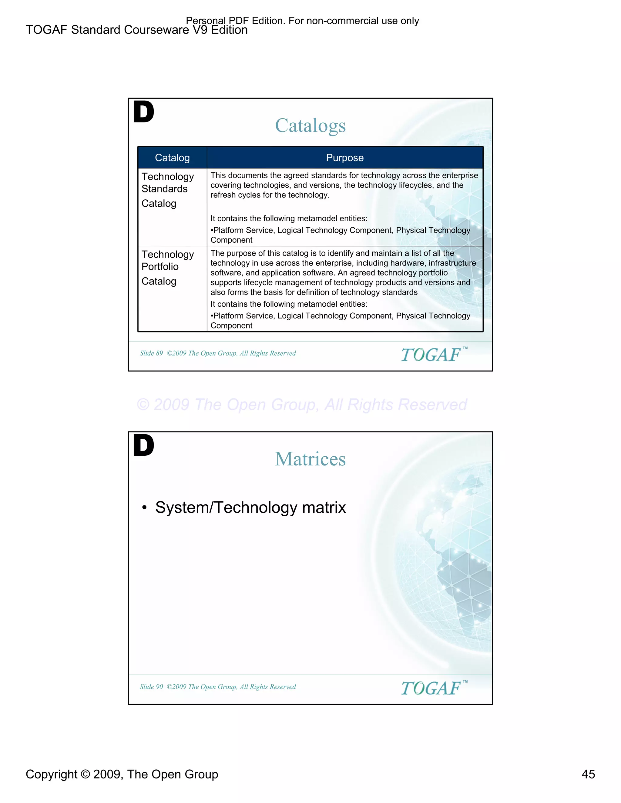Togaf v9samplecatalogsmatricsdiagramsv2 PDF Databases
