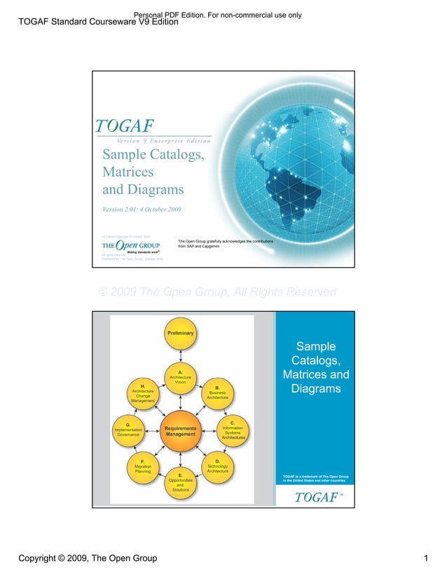 Togaf v9samplecatalogsmatricsdiagramsv2 PDF Databases