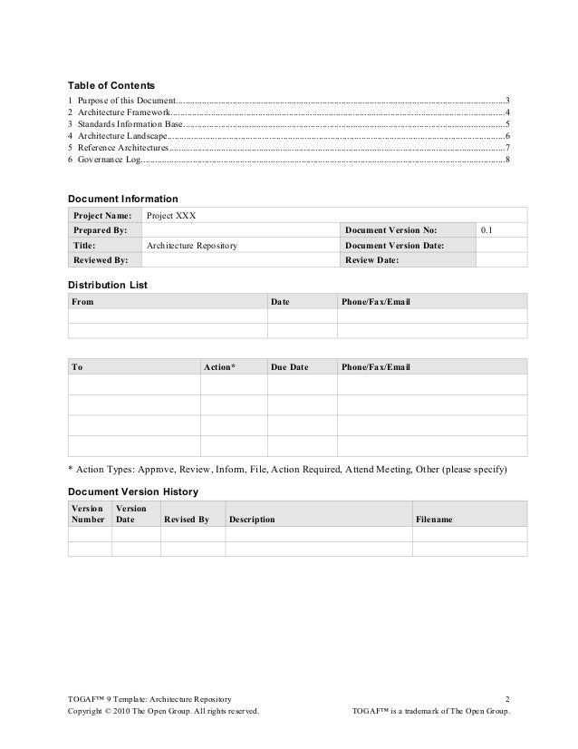Togaf Architecture Definition Document Example