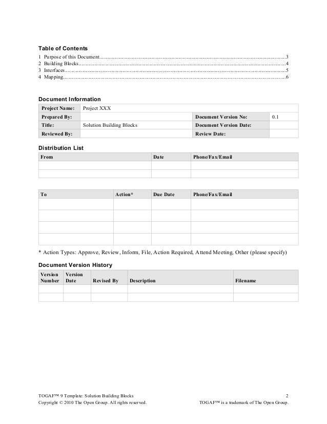 Togaf 9 template solution building blocks