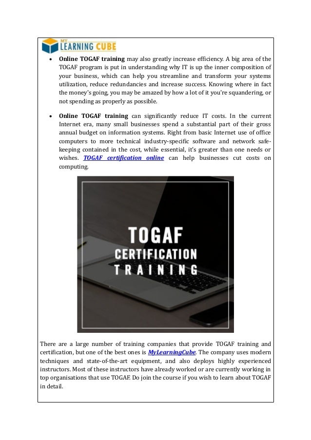 Togaf Online Training Certification