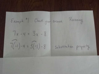 Solving an Equation with variables on both sides