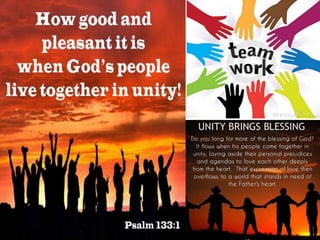 Together as one in serving the lord