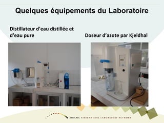 Quelques équipements du Laboratoire
Distillateur d’eau distillée et
d’eau pure Doseur d’azote par Kjeldhal
 