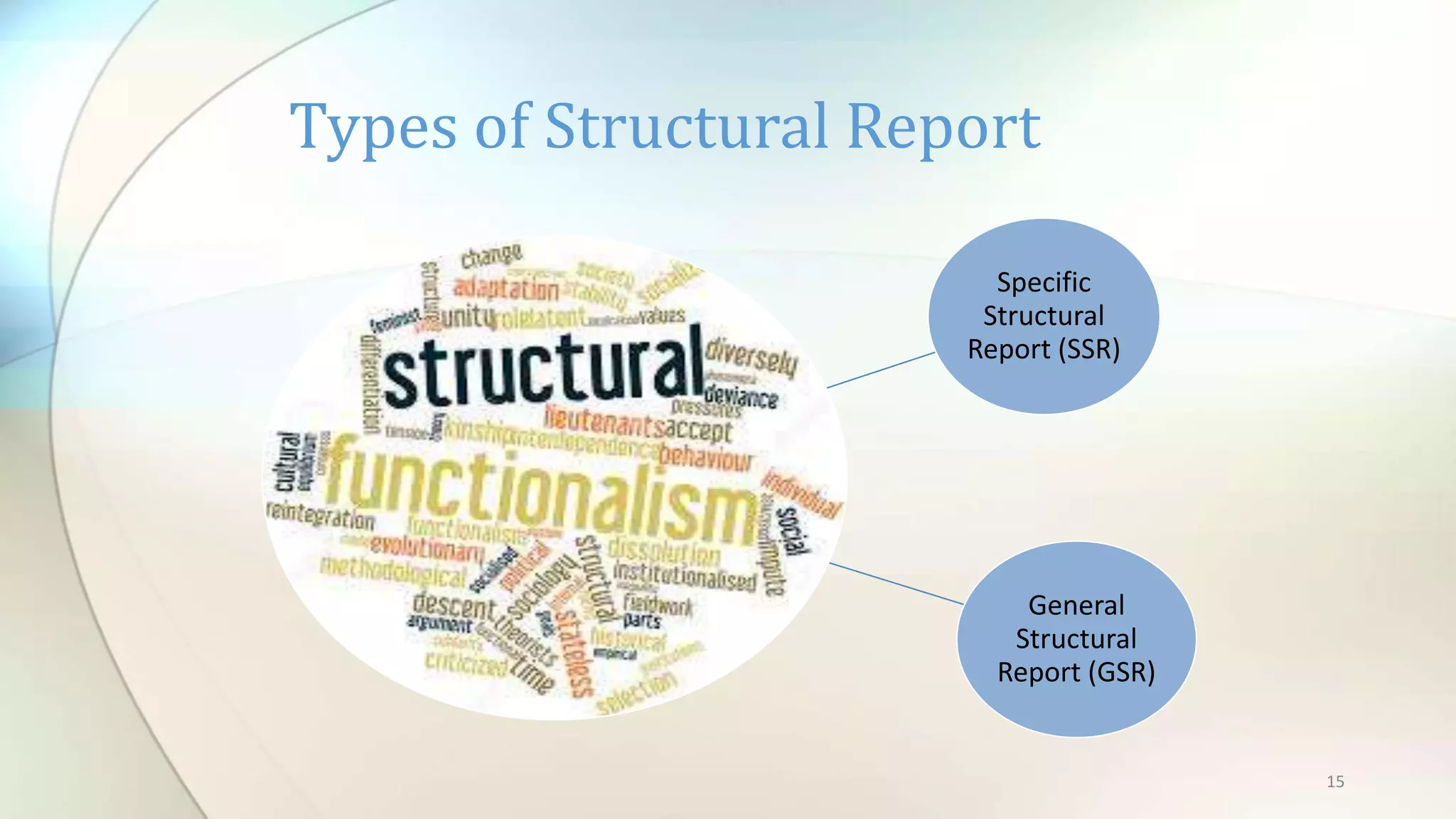 15
Specific
Structural
Report (SSR)
General
Structural
Report (GSR)
Types of Structural Report
 