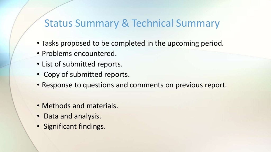 TYPES OF TECHNICAL REPORTS