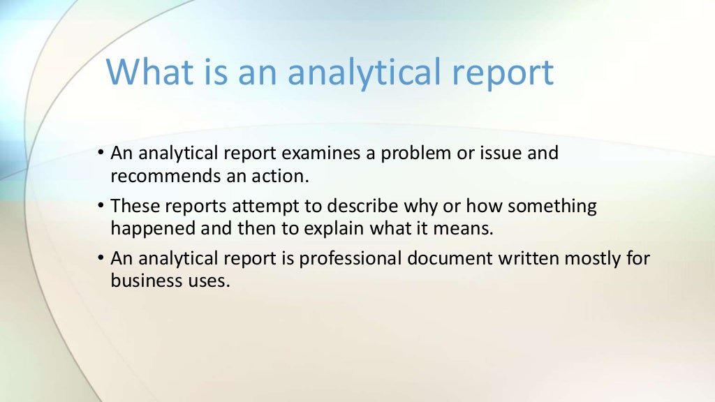 TYPES OF TECHNICAL REPORTS