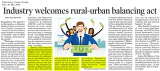 Industry welcomes rural-urban balancing act 