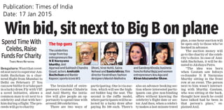 Times of India: Win bid, sit next to Big B on plane - 17Jan2015