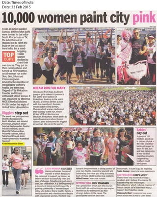Times of India: 10,000 women paint city pink - 23Feb2015