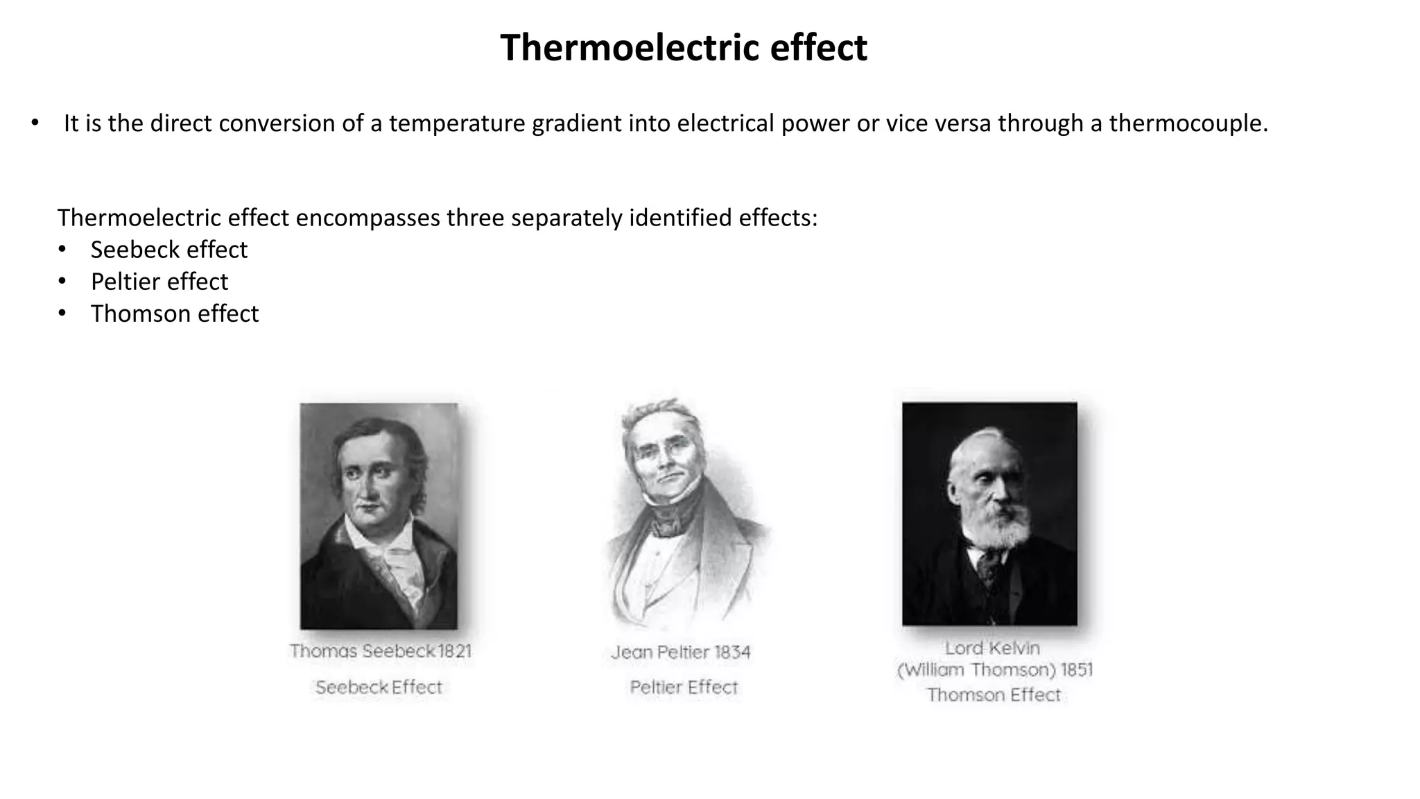 Thermoelectric effect PPT