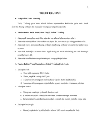 Toilet training | PDF