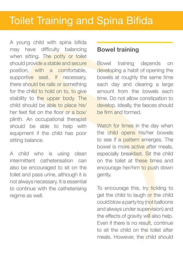 Toilet training and spina bifida