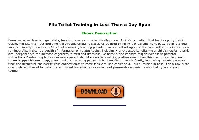 File Toilet Training in Less Than a Day Epub File Toilet Training in Less Than a Day Epub