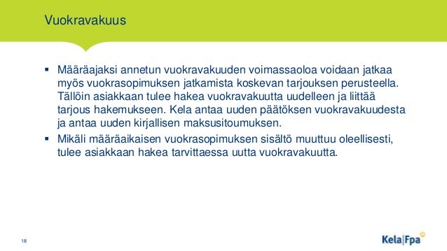 Vuokravakuus kela Vuokravakuus kela