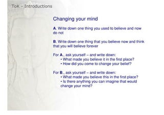 ToK - Introductions | PDF