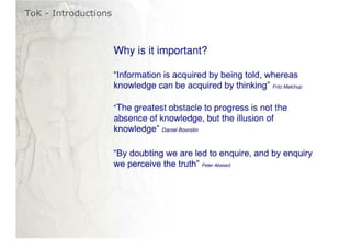 ToK - Introductions | PDF