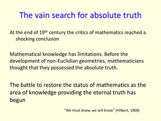 Bernhard Riemann (1826 – 1866)The fifth postulate  5. There exists no parallel to a given line through a point not on that line