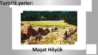 Turistik yerler:
                   Resim eklemek için simgeyi tıklatın




               Maşat Höyük
 