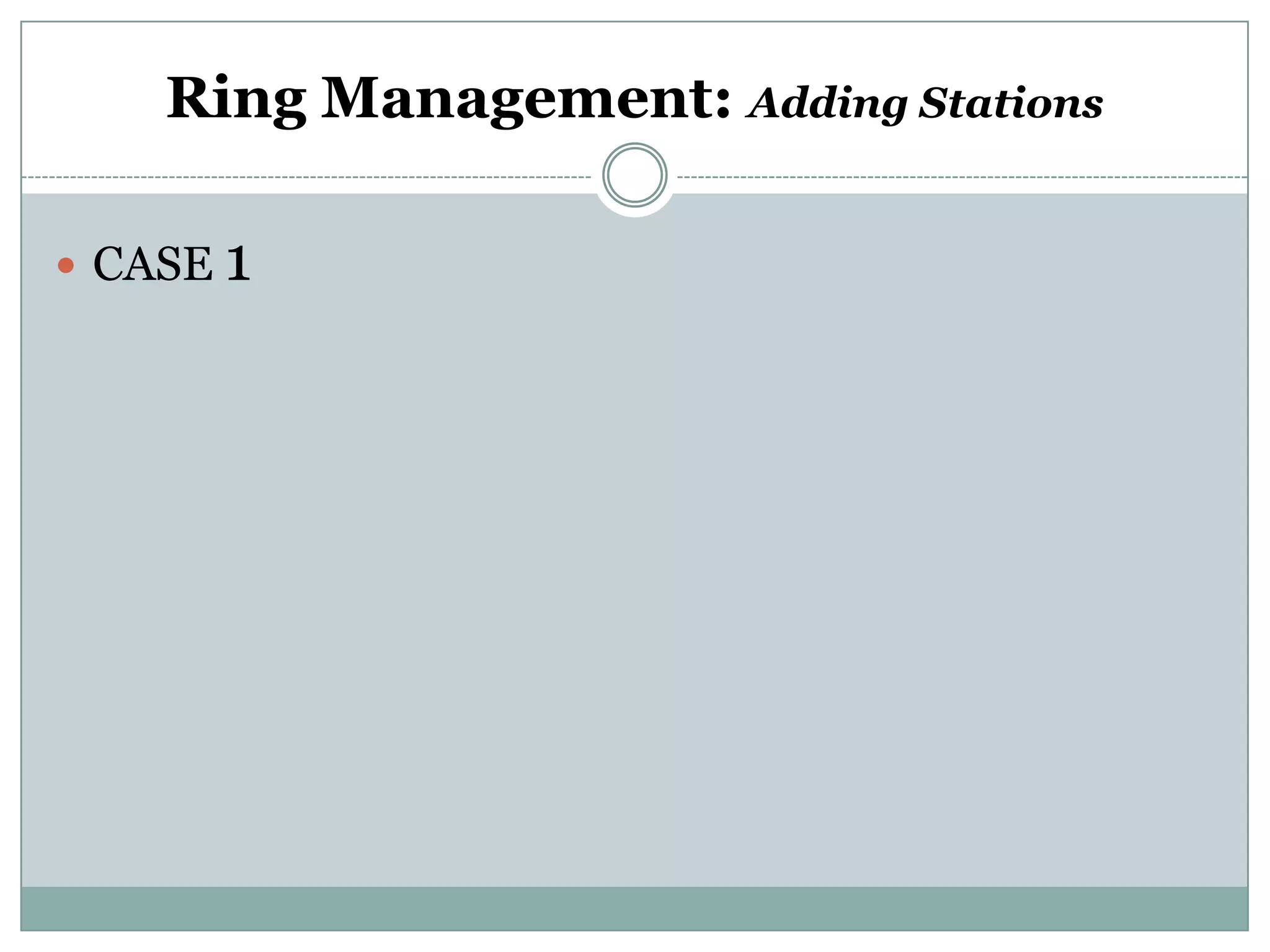 Ring Management: Adding Stations

 CASE 1
 