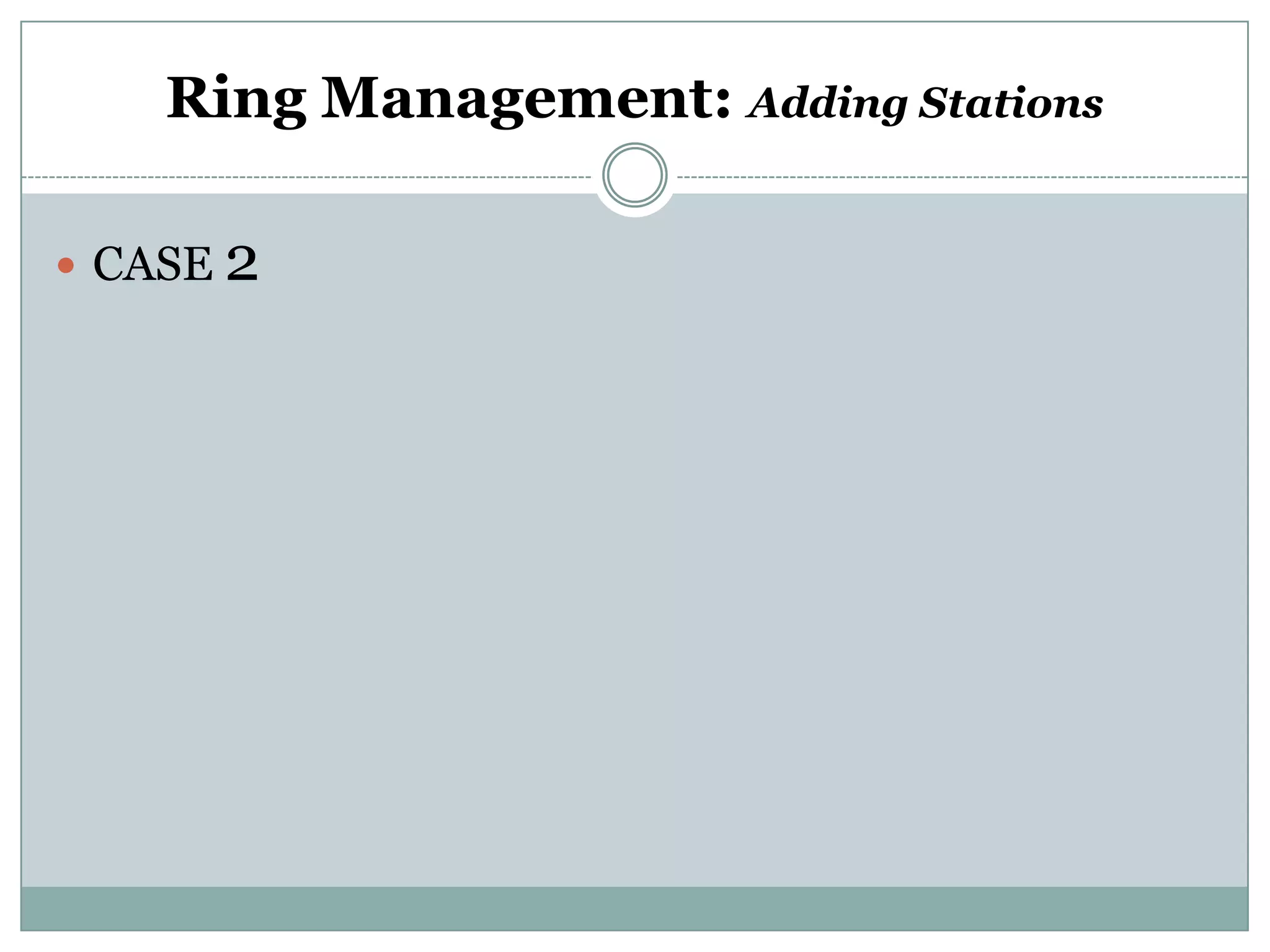 Ring Management: Adding Stations

 CASE 2
 