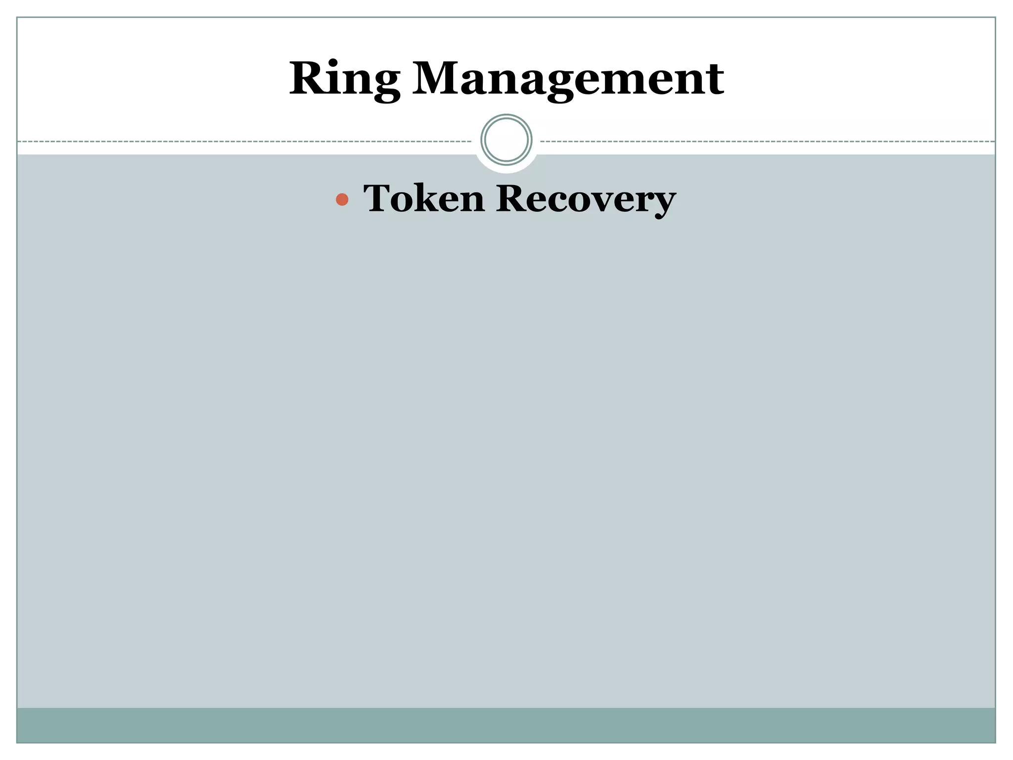 Ring Management

  Token Recovery
 