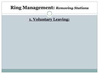 Ring Management: Removing Stations

        1. Voluntary Leaving:
 