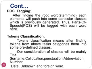 Token classification using Bengali Tokenizer | PPTX