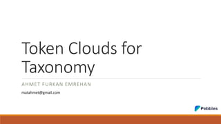 Token Clouds for
Taxonomy
AHMET FURKAN EMREHAN
matahmet@gmail.com
 