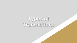 Types of
Transactions
 